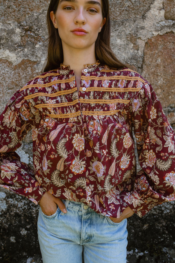 Blusa Andrea Burgundy